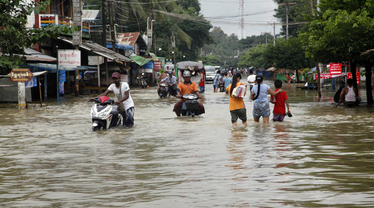 Flood in a sand-filled area of Lagos