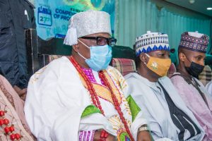 (L)His Royal Highness, Oba Haruna Olawale Suleiman  Olupako of Share at the event 